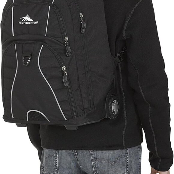 High Sierra Powerglide Wheeled Rolling Backpack Large, Black - Picture 5 of 5